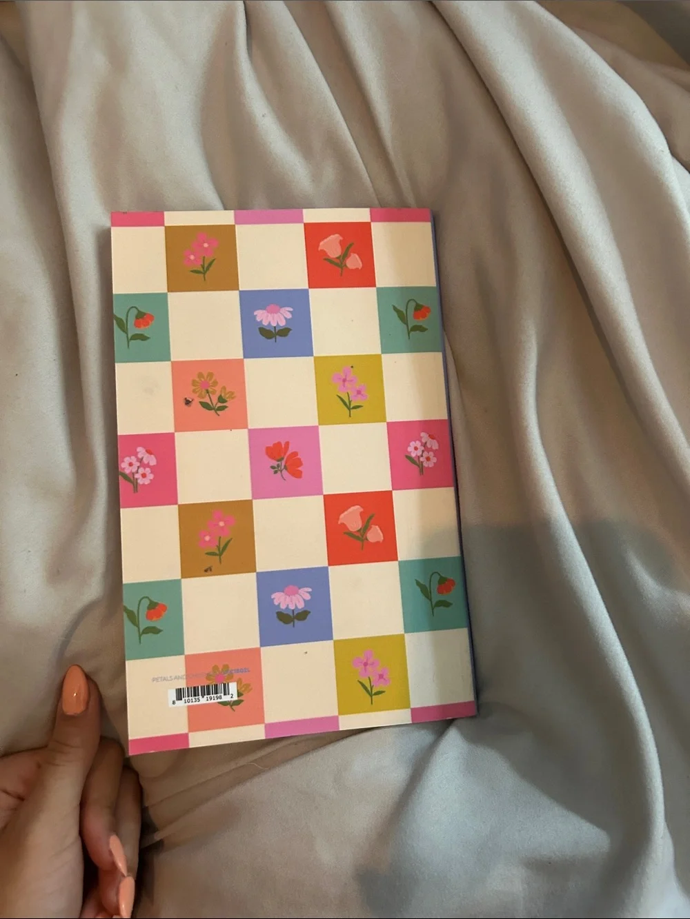 Floral Checkerboard Hardcover Notebook - Multicolor